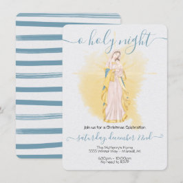 Invitación Oh Navidades de la Santa Noche Madonna y Baby Jesu