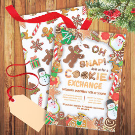 Invitación Oh Navidades Snap Cookie Exchange Gingerbread