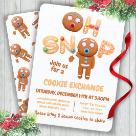Invitación Oh Navidades Snap Cookie Exchange Gingerbread
