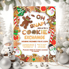 Invitación Oh Navidades Snap Cookie Exchange Gingerbread