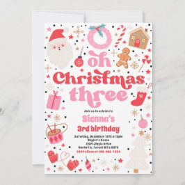 Invitación Oh Navidades Tres Navidades Fiesta de cumpleaños