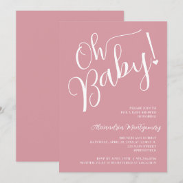 Invitación ¡Oh, nena! Baby Shower Chica rosa