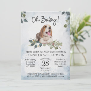 Invitación ¡Oh, nena! Beagle Puppy Dog Baby Shower
