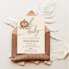 Invitación ¡Oh, nena! Calabaza otoño Baby Shower
