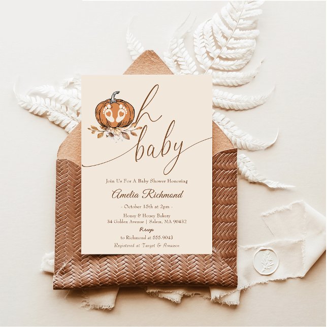 Invitación ¡Oh, nena! Calabaza otoño Baby Shower (Subido por el creador)