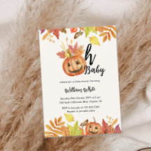 ¡Oh, nena! Halloween Fall Pumpkin Leave Baby Showe