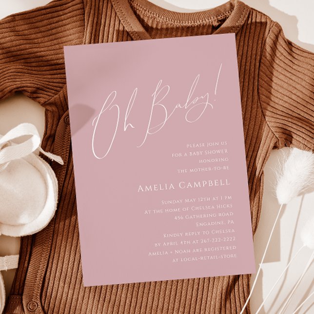 Invitación ¡Oh, nena! ¡Un Rosa delicioso! Baby Shower (Subido por el creador)