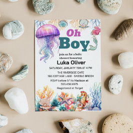 Invitación oh niño bajo el mar bebé ducha