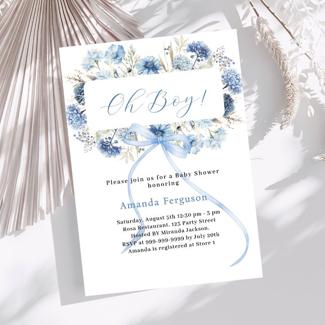 Invitación Oh niño flor de arco azul Baby Shower (Subido por el creador)