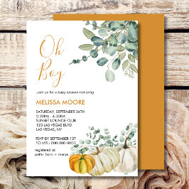 Invitación Oh niño otoño calabaza bebé ducha vegetación