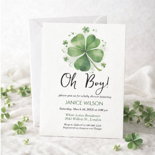 Invitación Oh Niño Verde Trébol Día de San Patricio Shower de