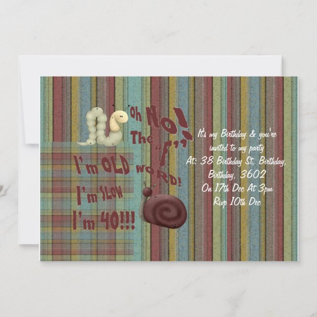 Invitación Oh No, La Palabra "F" (Anverso)