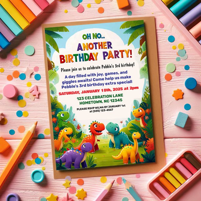 Invitación ¡Oh, no! Otra fiesta de cumpleaños temática de los (Subido por el creador)