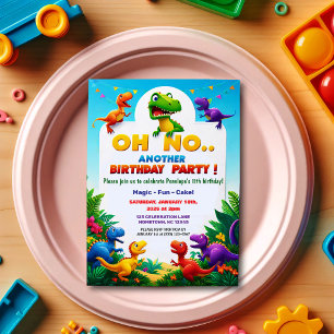 Invitación ¡Oh, no! Otra fiesta de cumpleaños temática de los