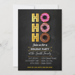 Invitación ¡Oh! ¡Oh! ¡Oh! Fiesta de donuts de vacaciones