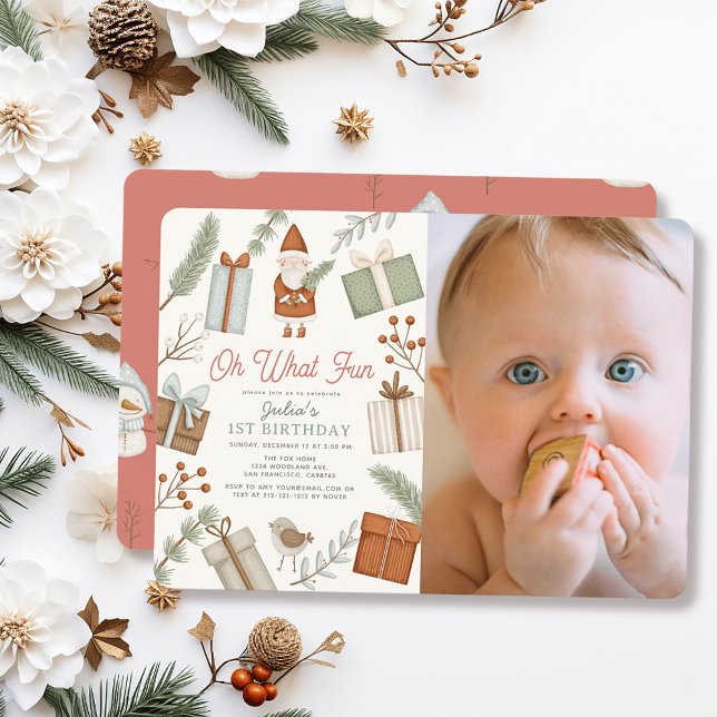 Invitación Oh Qué Chica tan divertido de Santa Holiday. Foto  (Subido por el creador)