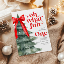 Oh Qué Diversión Árbol de Navidad 1er Cumpleaños