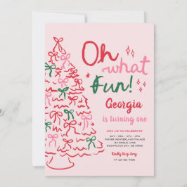 Invitación Oh Qué Diversión Coqueta Cinta Cumpleaños Árbol De