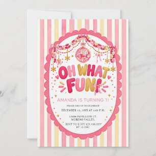Invitación Oh Qué Diversión Cumpleaños Número Uno de Navidad