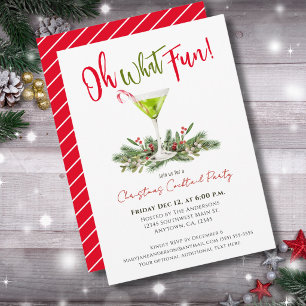 Invitación Oh Qué Diversión Fiesta de Cóctel de Navidad Marti
