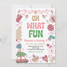 Invitación Oh Qué Diversión | Fiesta de cumpleaños de inviern