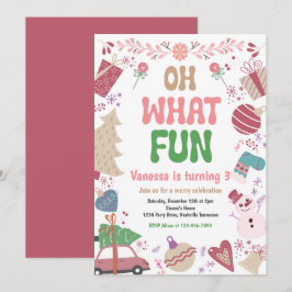 Invitación Oh Qué Diversión | Fiesta de cumpleaños de inviern