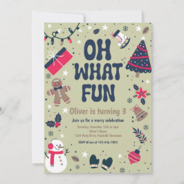 Invitación Oh Qué Diversión | Fiesta de cumpleaños de inviern