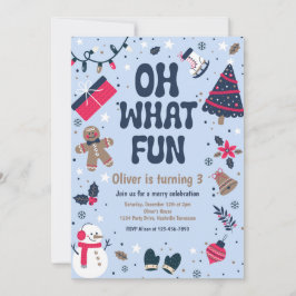 Invitación Oh Qué Diversión | Fiesta de cumpleaños de inviern
