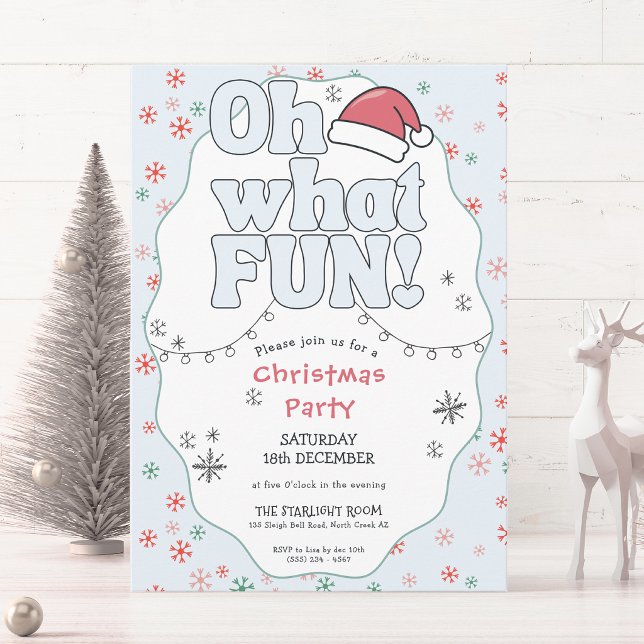 Invitación Oh Qué Diversión Fiesta Retro de Navidad  (Subido por el creador)