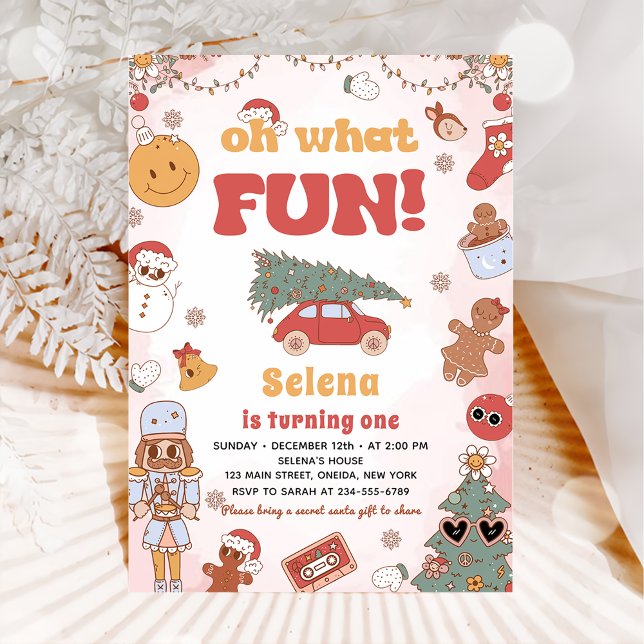 Invitación Oh Qué Diversión Hippie Groovy Navidades Fiesta de (Subido por el creador)