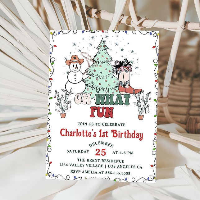 Invitación Oh Qué Diversión Los Navidades De Vaqueros Occiden (Subido por el creador)