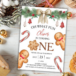 Invitación Oh Qué Diversión | Navidades Cookies Primer cumple