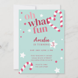 Invitación Oh Qué Divertida Fiesta de Cumpleaños de Chica