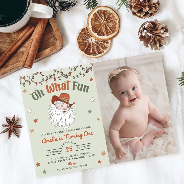 Invitación Oh Qué Divertida Foto De Cumpleaños De Santa Navid (Subido por el creador)