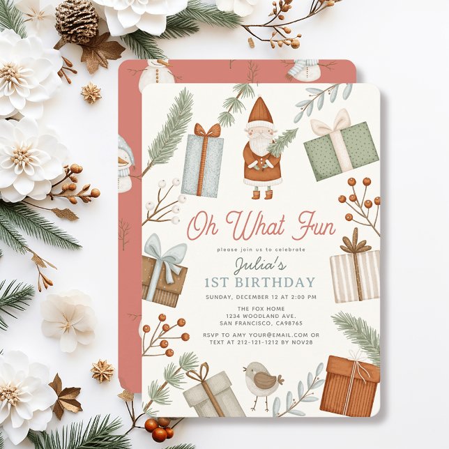 Invitación Oh Qué Divertido Chica de Fiestas de Santa Claus P (Subido por el creador)