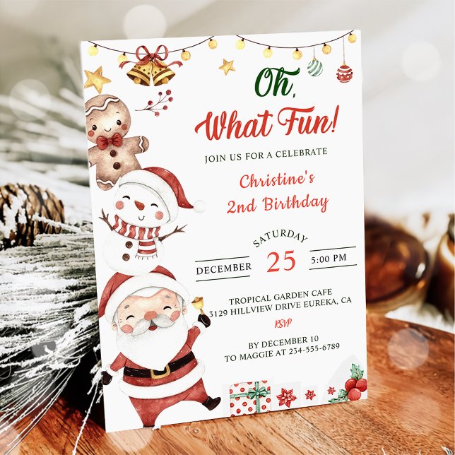 Invitación Oh Qué Divertido Cumpleaños De Los Navidades De Sa (Subido por el creador)