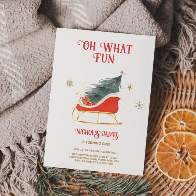 Invitación Oh Qué Divertido Día de Fiesta 1er Cumpleaños (Subido por el creador)