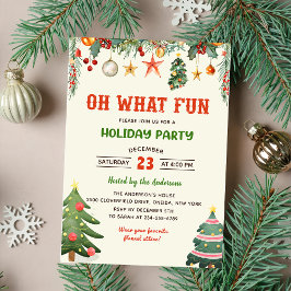 Invitación Oh Qué Divertido Fiesta de Navidades de Holiday Ho