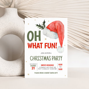 Invitación Oh Qué Divertido Fiesta de Navidades de Santa