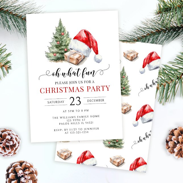 Invitación Oh Qué Divertido fiesta de Navidades de Santa Hat (Subido por el creador)