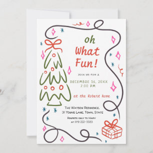 Invitación Oh qué divertido Navidad Dibujada a Mano