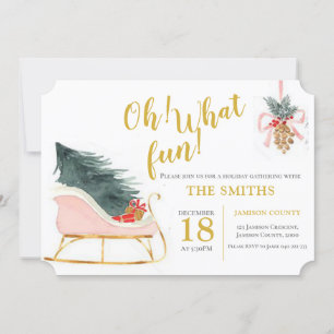 Invitación Oh Qué Divertido Navidad  Fiesta Familia