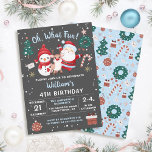 Invitación Oh Qué Divertido Navidades De Nieve Fiesta De Cump<br><div class="desc">Oh Qué Diversión Navidades de Nieve Invitación a fiesta de cumpleaños</div>