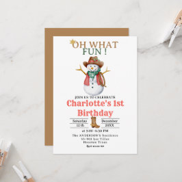 Invitación Oh Qué Divertido Navidades de Vaqueros Occidentale