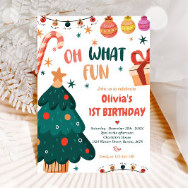 Invitación Oh Qué Divertido Navidades Fiesta de Cumpleaños