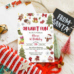 Invitación Oh Qué Divertido Navidades Snowman Fiesta de Cumpl<br><div class="desc">Oh Qué Divertido Navidades Snowman Invitación a la fiesta de cumpleaños</div>