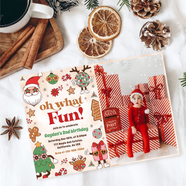 Invitación Oh Qué Divertido Retro Navidades Segunda Foto de C (Subido por el creador)