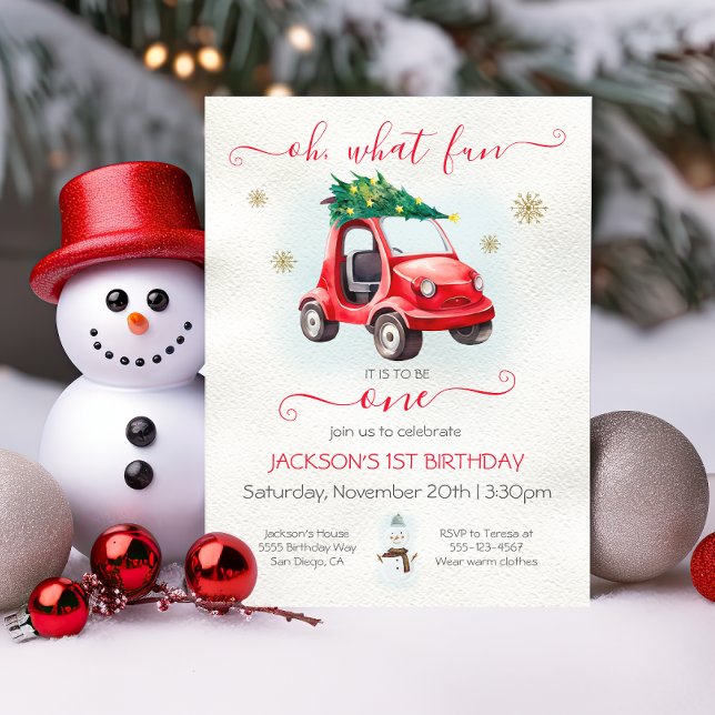 Invitación oh qué divertido ser un navidad de coches de jugue (Subido por el creador)