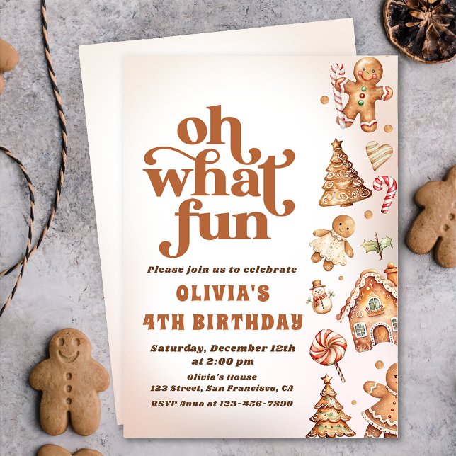 Invitación Oh Qué Divertidos Navidades Cookie Cumpleaños Part (Subido por el creador)