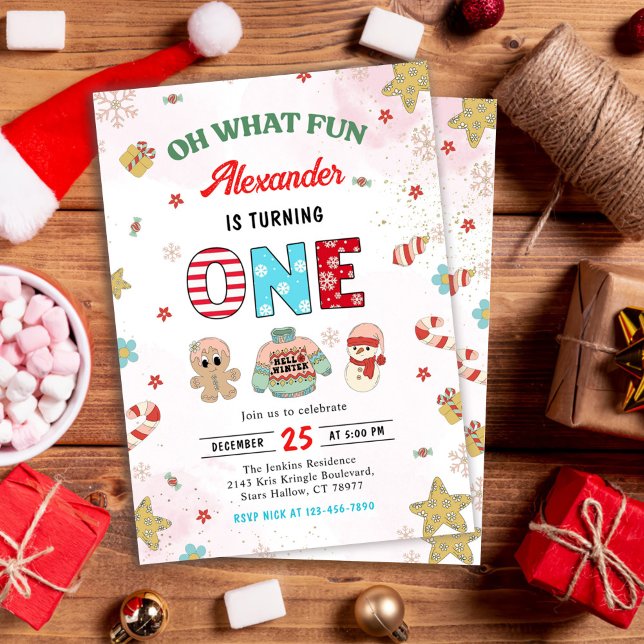 Invitación Oh Qué Divertidos Navidades de Invierno Primer Cum (Subido por el creador)